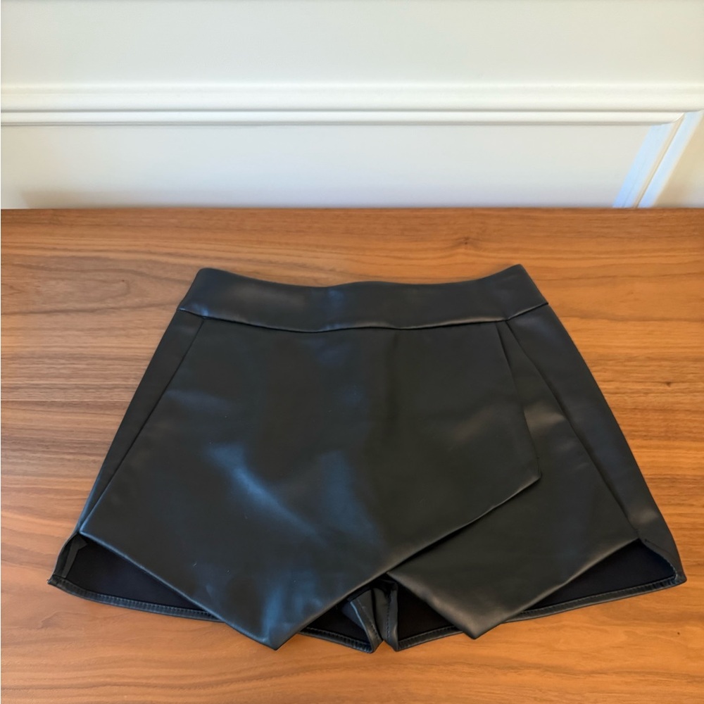 Faux Leather Mini Skort